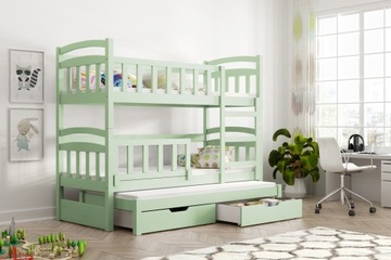DAWID MINI трехместная двухъярусная кровать 160x75 + матрасы