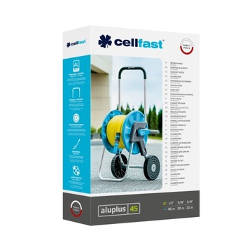 Wózek na wąż Ogrodowy Zwijacz Bęben Cellfast ALUPLUS 1/2