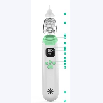 АСПИРАТОР НАЗАЛЬНАЯ ГРУША USB LCD ДЛЯ ДЕТЕЙ