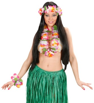 KWIATY HAWAJSKIE ZESTAW 3 EL. HAWAJE HAWAJSKI ALOHA PARTY LATO PRZEBRANIE