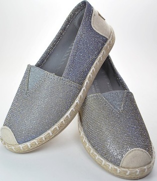 кроссовки GLITTER ESPADRILES SLIPONS SILVER2 размер 34