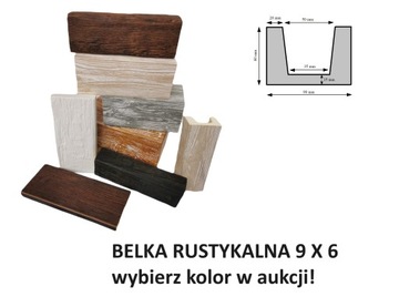 Belka Rustykalna Ciosana Imitacja Drewna Styrodur Ozdobna Belka Sufitowa 3m