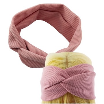 OPASKA Z MATERIAŁU Turban z węzłem Różowa