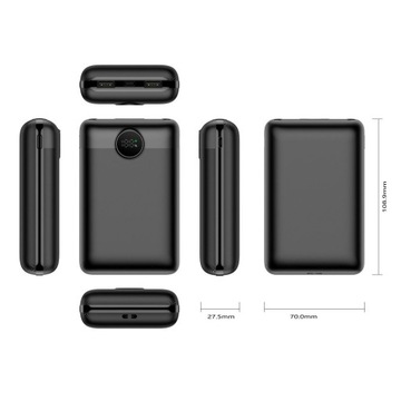 Powerbank VEGER S20 Charger 20000mAh QC 3.0 PD 22.5W маленький, легкий, вместительный