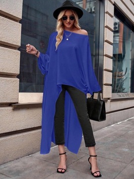 СИНЯЯ АСИММЕТРИЧНАЯ ГЛАДКАЯ ТУНИКА КИМОНО ПОЧО SHEIN 40/42