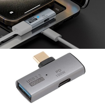 Adapter USB C na USB 3.2 2 w 1 OTG PD100W Ładowanie 10 Gb/s Transfer 1X