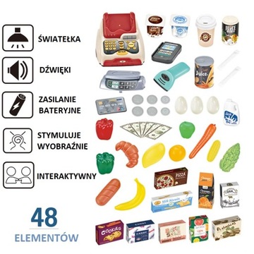 DUŻY SKLEP SUPERMARKET SKLEPIK KASA WÓZEK STRAGAN DŹWIĘKI