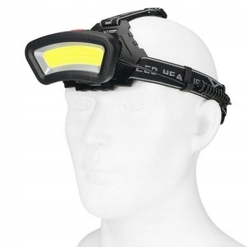LATARKA CZOŁOWA NA GŁOWĘ LED COB CZOŁÓWKA DLA MECHANIKA 2X AKU 18650 MOCNA