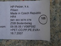 фото thumb №8, Коврик обивка обшивка пол golf v vi plus