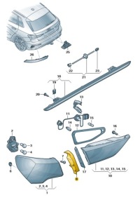фото thumb №3, Внутренняя защита свет заднего наружного правая сторона audi a3 8y aso