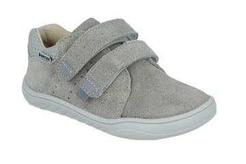 Кожаные туфли Barefoot Bartek 11041 на широкую ногу, серые на липучке, размер 26