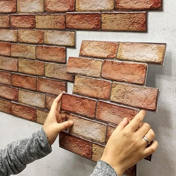 Наклейки на стену Плитка 3D Кирпич 30х30см Плитка ГОСТИНАЯ Самоклеящаяся 5шт.