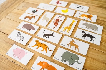 Nakładki na klocki magnetyczne puzzle 40 el. Duo Animal Puzzle Pack