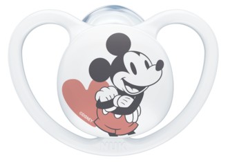 Силиконовая соска NUK SPACE Микки Маус 0-6 м 2 шт.