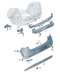 фото thumb №2, Заглушка вушко фаркоп бампера vw golf sportsvan aso