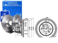 фото thumb №1, Комплект bębnów гальмівних ate 7d0686 180399 25254