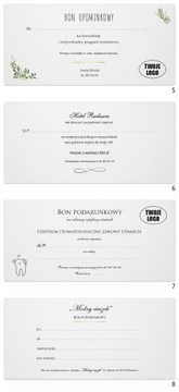 50 szt. boho vouchery bony karty podarunkowe LOGO