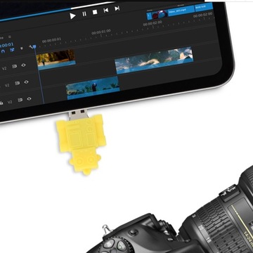 Портативный USB-накопитель, желтый мультяшный робот, большой палец для хранения информации