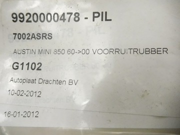 фото thumb №8, Прокладка стёкла передний mini 850 l 7002asrs