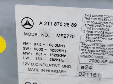 фото thumb №7, Mercedes-benz e-class радио cd player. 2006 салон 4/5dr a2118702889 mf2770