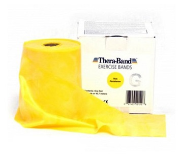 THERABAND РЕЗИНОВАЯ ЛЕНТА ЖЕЛТАЯ 2,5 М + НАБОР ДЛЯ УПРАЖНЕНИЙ