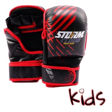 StormCloud Rękawice MMA dla dzieci Lynx Czarno/Czerwone Junior S