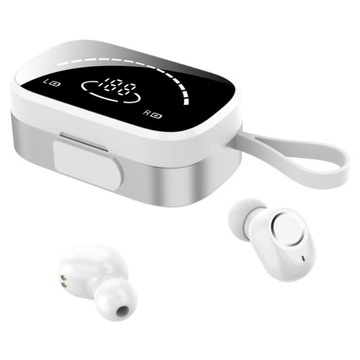 Bluetooth-гарнитура 5.1 с микрофоном и светодиодным экраном Smart Touch Wide K2S, белая