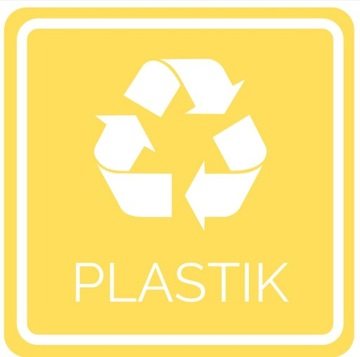 NAKLEJKA PLASTIK NA ŚMIETNIK KOSZ SEGREGACJA WODOODPORNA 20CM