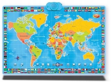 ИНТЕРАКТИВНАЯ КАРТА МИРА ОБРАЗОВАТЕЛЬНАЯ ИГРА 2-ЯЗЫЧНАЯ PL/ANG ВИКТОРИНА DUMEL