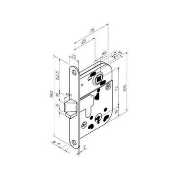 ABLOY FAB 2014 72/45 KL дверной врезной замок