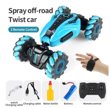 SAMOCHÓD ZDALNIE STEROWANY RĘKĄ PILOT RC DRIFT 4X4 360° LED DŹWIĘK SPRAY