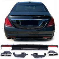 фото thumb №1, Диффузор спойлер накладка бампера выхлопы mercedes amg w222 s-klasa
