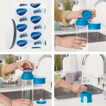 Синяя бутылка для воды Brita Vital 0,6 для футбольных тренировок