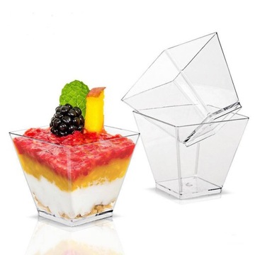 Чашки Контейнеры для десертов Квадратные чашки 24 pcs Назначение Десертный сладкий стол