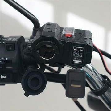 ЗАРЯДНОЕ УСТРОЙСТВО ДЛЯ МОТОЦИКЛА ПРИЖИГАЛКА 12В МОТО 2x USB