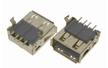 Розетка USB-A smd, черная