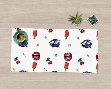 Nadruk podkładka na biurko Wiśniowe usta 120x60 cm