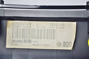 фото thumb №6, Passat b5 спідометр  прилади 3b0920800 b00 0263623001