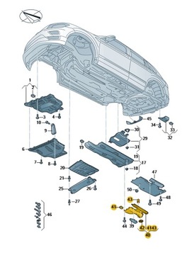 фото thumb №1, Защита пола нижняя левая зад audi q3 aso оригинал