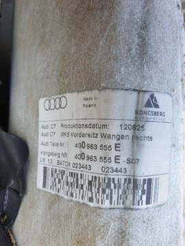 фото thumb №13, Сиденье сиденья перед r audi a6 c7 a7 4g чёрная кожа soul valcona do оригинальный номер