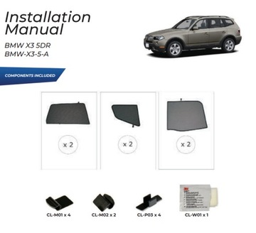 фото thumb №15, Шторки сонцезахисний bmw x3 e83 03- захисні накладки ролети сонцезахисний