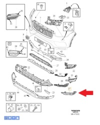 Купить Решётка заглушка бампера перед правая volvo xc90 2016- r-design оригинальный номер 31383833, фото thumb