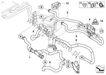 фото thumb №5, Bmw e60 e61 e63 e64 дизель бензин шланг труба шланг нагрівача клапана води