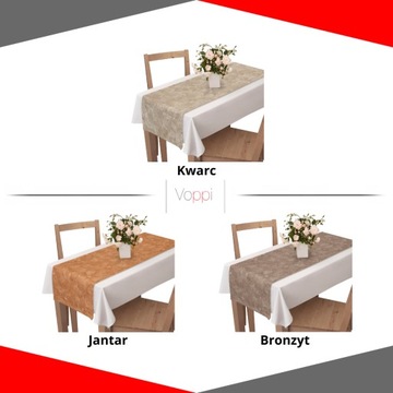 BIEŻNIK NA STÓŁ NA OBRUS 120X40CM DEKORACYJNY BEŻOWY SZARY ZIELEŃ