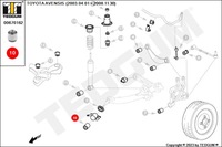 фото thumb №9, Втулка важеля /t/avensis 03-09/dol/przo tedgum 00670162 підшипник,