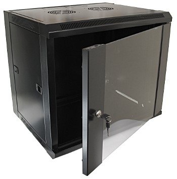 Шкаф подвесной 19 футов ZETA 9U 600x450 RAL9004 стекло