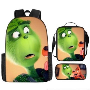 НОВЫЙ ШКОЛЬНЫЙ НАБОР The Grinch, РЮКЗАК А4, СУМКА-ПЕНАЛ, высокое качество