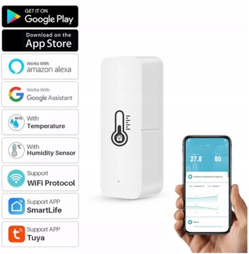 TUYA SmartLife + 2x термометр-гигрометр AAA WiFi