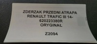 фото thumb №15, Бампер передній решітка renault trafic iii 14- оригінал 620223380r
