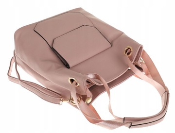 Elegancka Klasyczna Torebka Damska listonoszka A4 Teczka 16112 Pink